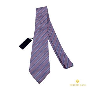 New Louis Vuitton 100% Silk Damier Strip Tie